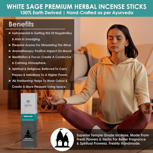 White-Sage-Incense-Sticks-250g-135-Sticks-Holder-Natural-Long-Lasting-Aromatherapy-Meditation-Yoga-Spiritual-Healing White Sage Incense Sticks 250g 135 Sticks Holder Natural Long Lasting Aromatherapy Meditation Yoga Spiritual Healing
