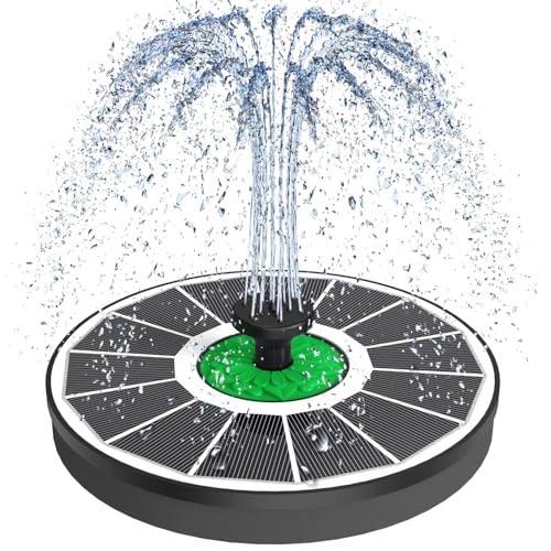 SZMP Solar Springbrunnen für Außen 2025 Neue, 3.5W Glas Solar Teichpumpe mit 8 Düsen & 4 Fixe Rohre Solar Wasserpumpe Solar schwimmender Fontäne Pumpe für Gartenteich Oder Springbrunnen Vogel-Bad