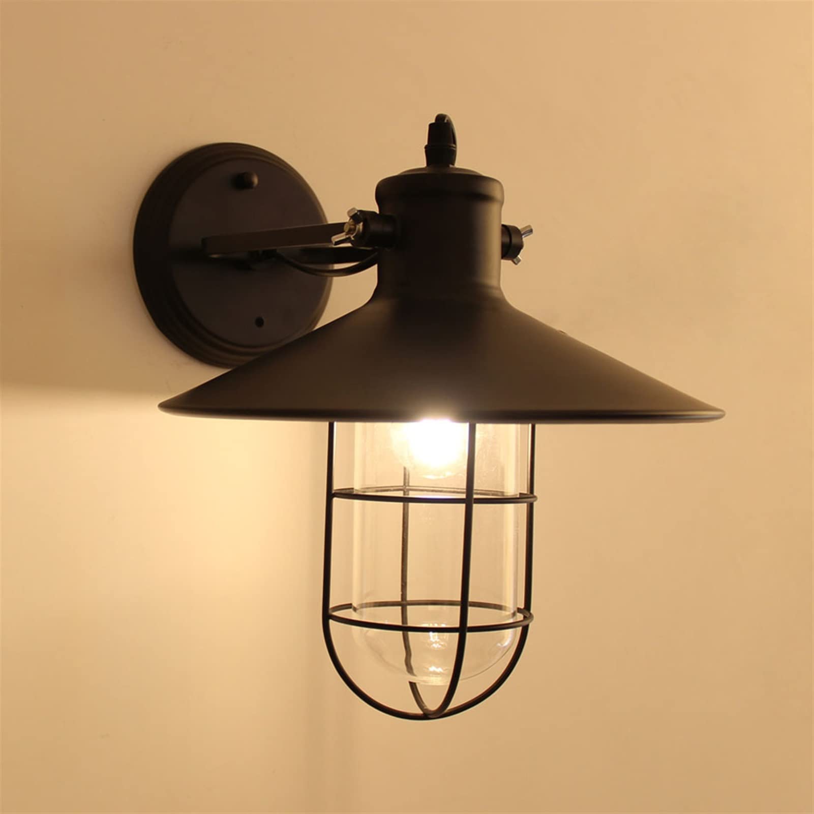LED Wall Lamp, wall light Wrought Iron Hollow Wall Sconce Restaurant Bar Wall Spotlights I Glass Wall Light Wall