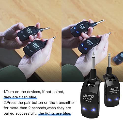 Joyo JW-03 2.4Ghz Wireless Guitar System 4 Channels Rechargeable Audio Wireless Transmitter Receiver thumb #8