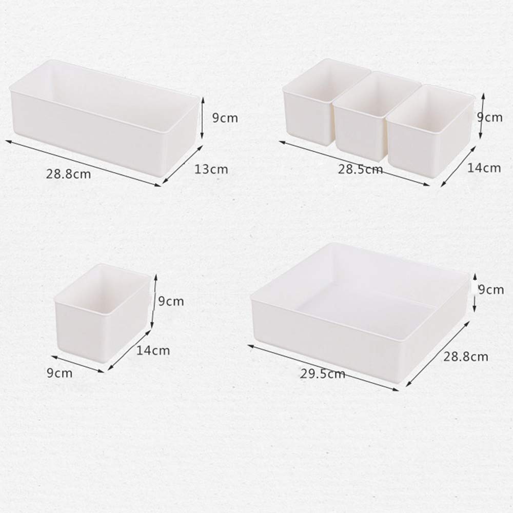 Este Juego de 5 bandejas para Cubiertos con cajón se Puede Combinar y unir libremente. Caja de Almacenamiento para cajones de Dormitorio y Sala de Estar. Material PP.