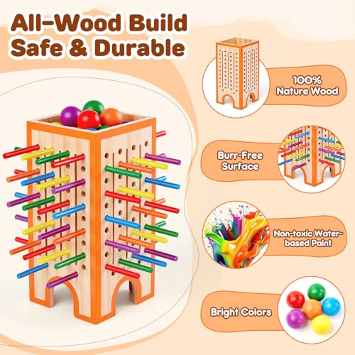 Montessori Board Game para Niños 4-6 con 42 Bastones de Madera miniatura 2