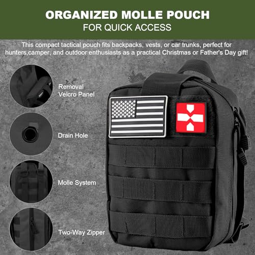 Survival Kit, Gifts for Men Christmas Dad, 150 PCS Survival Gear and Supplies Equipment with Trauma Bag, Molle Pouch Emergency Kit for Outdoor Camping, Hunting, Car, Home, Earthquake, Adventures - Image 3