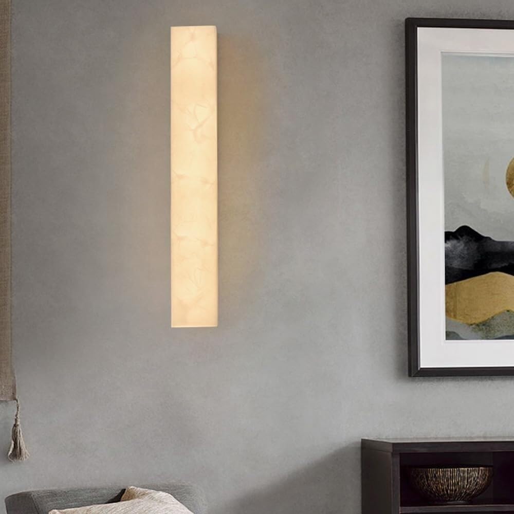 ASerZenith Marble Decoration Bar Sconce Wall Lamp Led Long Linear Wall Sconce Compatible With Hotels Living Room,50Cm