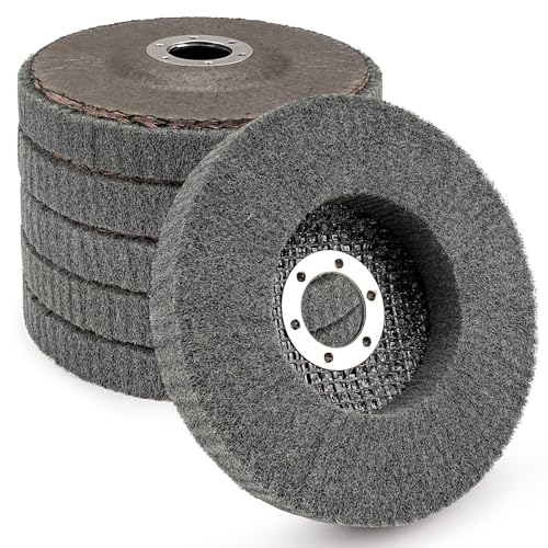 Disque de ponçage à lamelles en nylon 125mm grain 600 SI FANG pour meuleuse, lot de 6