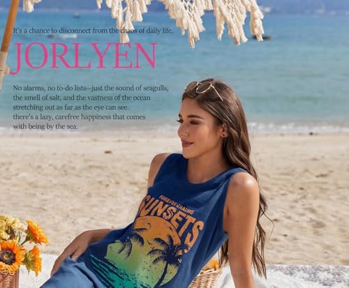 Image of Summer Tank Dress for Women Casual Vacation Sundress Coconut Tree Graphic Beach Cover Up