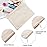 meekoo 16 Pack Canvas Blank Cosmetics Bags Plain Zipper Makeup Pouch Sublimation DIY Craft Multipurpose Toiletry Bag for Makeup Travel Cosmetic Stationary Storage(L,Beige)