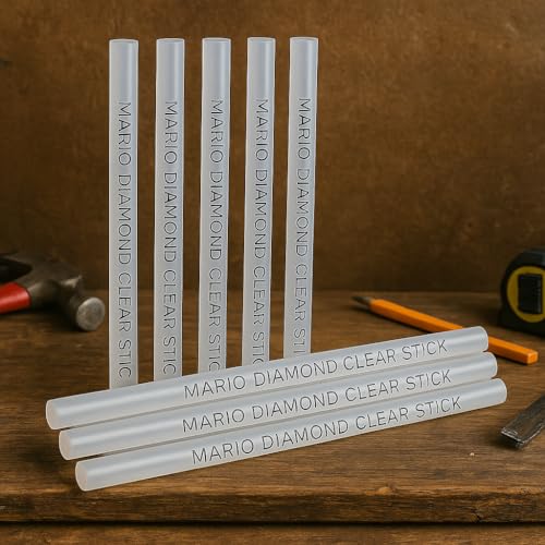 Image of Mario Diamond 240mm Long Crystal Clear Premium Glue Sticks, Pack of 20 | Crystal Clear Finish | Super Strong Bonding Hot Melt Glue Sticks for DIY, Crafts & Professional Use