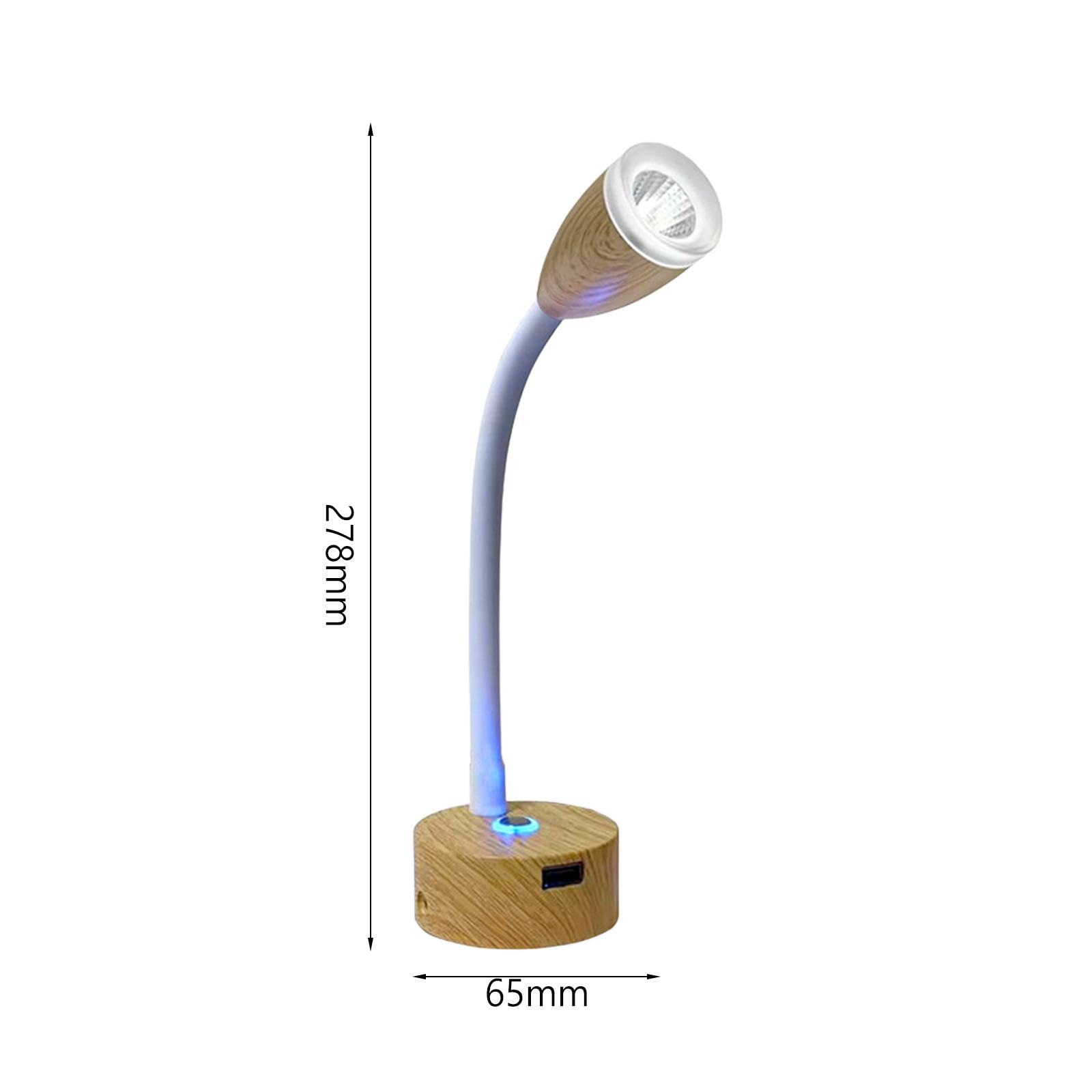 Lámpara de Lectura LED RV Minimalista con Regulación Táctil Flexible y Memoria Luminosa Estructura de Aluminio Elegante Adecuada para Áreas, Blanco