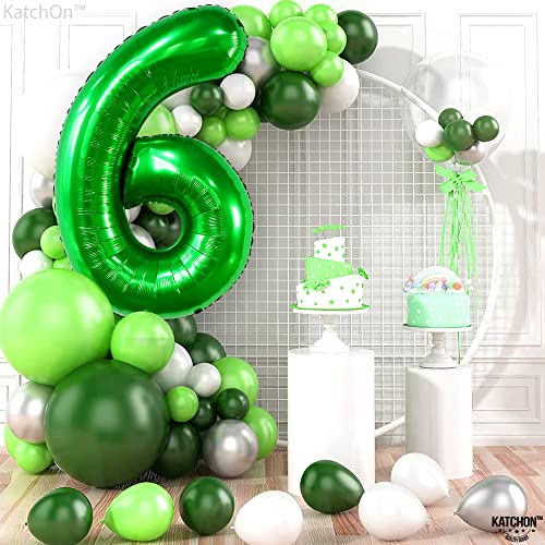 Image of KatchOn Giant Dark Green Number 6 Balloon - 40 Inch | 6 Birthday Balloon | 6th Birthday Decorations | 6 balloons for Birthday | Six Balloon Number | 6 Year Old balloon for 6 Year Decorations