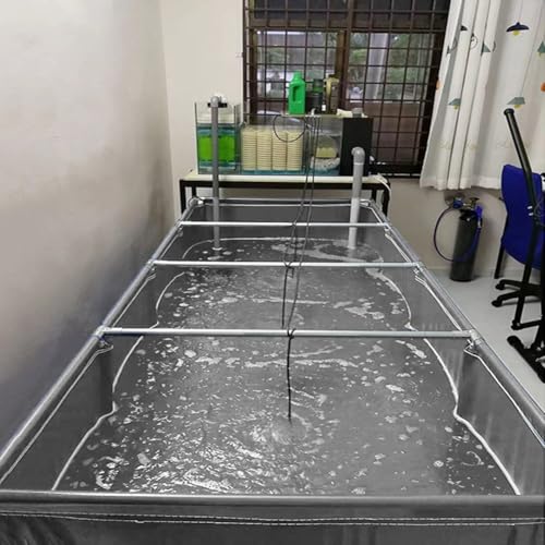 Estanque de lona portátil para peces: depósito impermeable sobre el suelo con drenaje 3