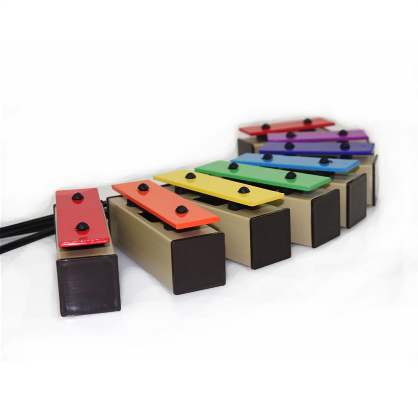Glockenspiel Instrumento de percusión Profesional Ladrillo de 8 tonos Base de plástico Placa de aluminio coloreada Carillón Instrumento Percusión