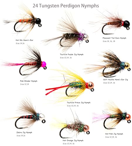 Image of Outdoor Planet Assorted Trout Fly Fishing Lure Pack of 10 /12 /15 /28 /35 /48 /66 Pieces Fly Lure + Double Side Waterproof Pocketed Fly Box