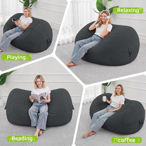 Image of 4FT Bean Bag Chair 4'Big Bean Bag Chairs with Adults, Large Beanbag Chair