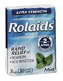 Rolaids - Confezione da 3 rotoli di Rolaids, extra forte, anti-acido, per un rapido sollievo alla menta