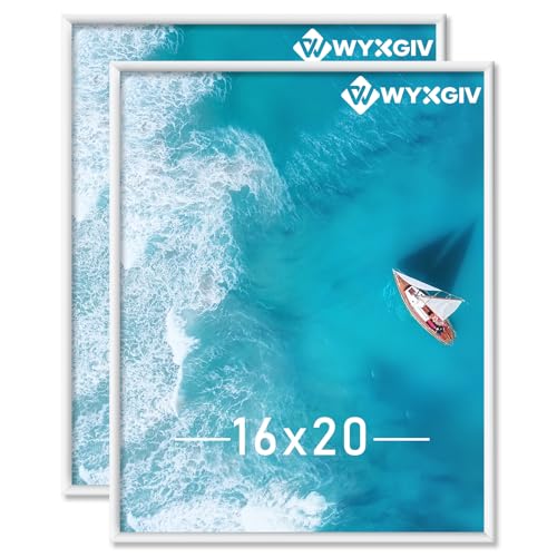 White 16x20 Picture Frame Set of 2 Slide-In Strips Wall Hanging Frame