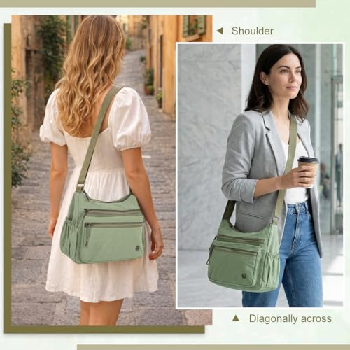 Image of PALAY Crossbody Bag for Women Nylon Shoulder Bags Floral Multi-Pocket Purse Sling Bag for Woman