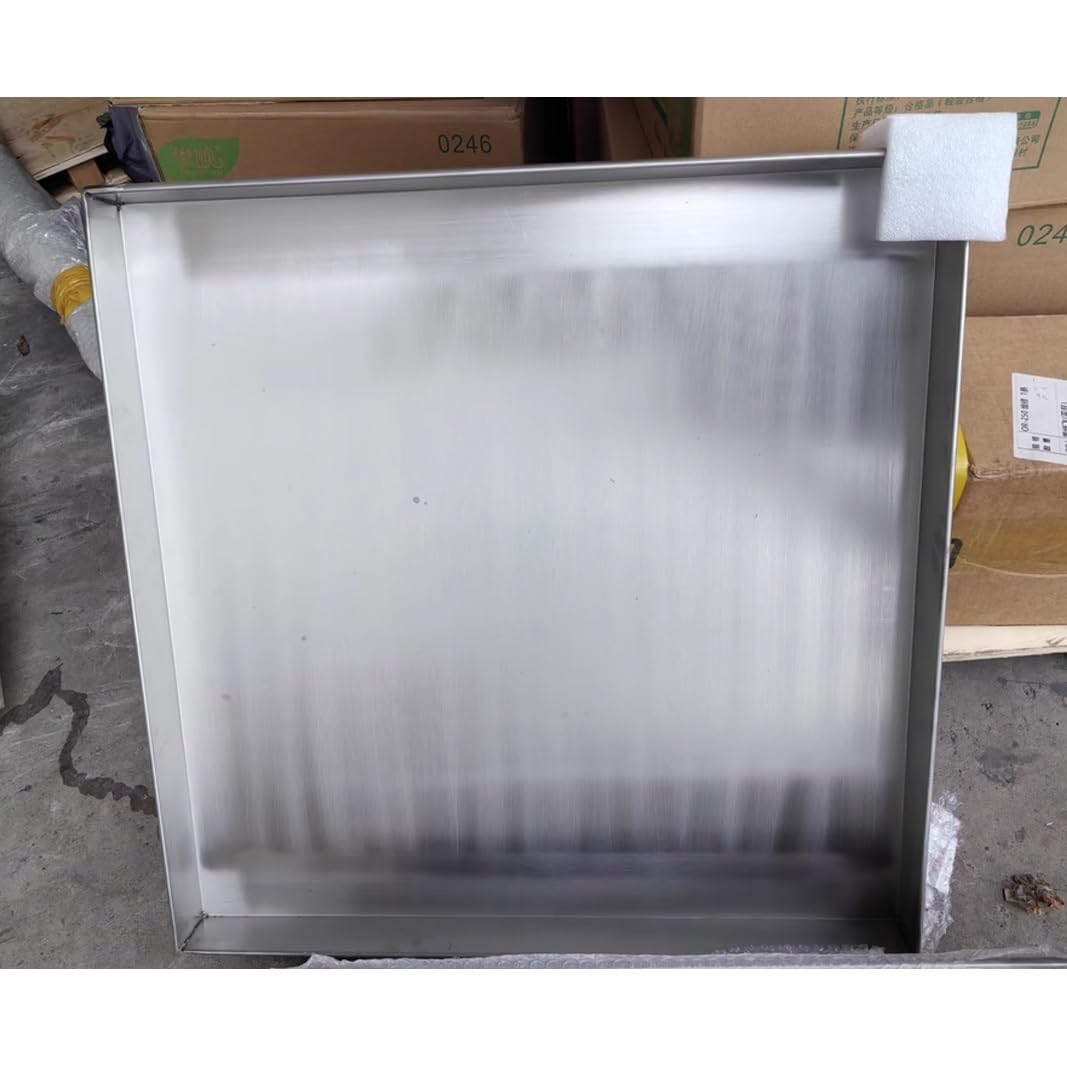 Auffangwanne Edelstahl Groß Kondensatwanne for Klimaanlagen Wasserauffang Und Ablaufwanne aus Edelstahl for Innen-und Außengeräte Ecken Dicht Verschweißt(100x70cm(39x28in))