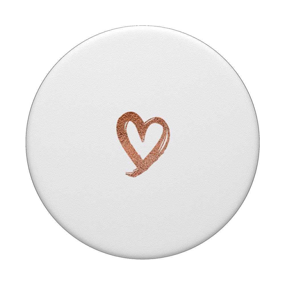 PopSockets PopGrip Rose Herz Minimalistisch Weiß – Austauschbar, Für Kabelloses Laden Geeignet
