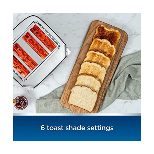 Oster 4Slice Toaster, Touch Screen with 6 Shade Settings and Digital