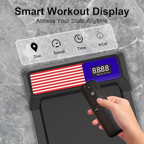 Image of Under Desk Treadmill, Walking Treadmill Pad, 2.5 HP 265 Lbs Low Noise Walking Pad Incline LED Display with Remote Control Walking Jogging Running Machine, Treadmills for Home and Office