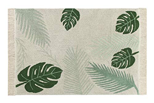 Lorena Canals, Artisan Made Tropical Green Palm Leaf 4'8' x 6'7' Washable Rug