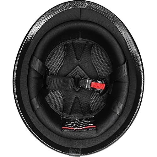 Yesmotor Helmet Half Shell German Motorcycle Helmet With Cycling Glasses - Dot Approved (X-Large, Red & Black Goggles) #TOP4