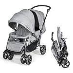 LIFEZEAL Doppel Kinderwagen Klappbar, Geschwisterwagen mit Verstellbarer Rückenlehne & Korb, Zwillingskinderwagen mit Liegeposition, Babywagen Reisebuggy ab 6 Monate