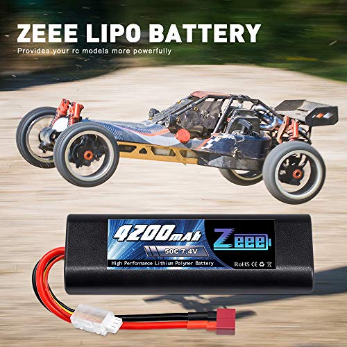 Zeee 2S Lipo Battery 4200mAh 7.4V 50C RC Battery with Deans T Plug for RC Hobby RC Car RC Buggy Truggy - Image 6