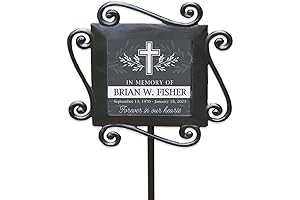 GiftsForYouNow Personalized Memorial Garden Stake Featuring Cross with Leaves Design