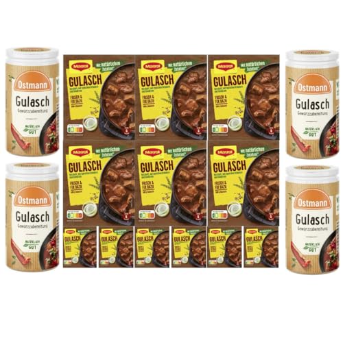 Ungarisch Gulasch Würzer 35 GRAMM x 4 STÜCK + Maggi Fix für Gulasch 44 Gramm x 12 STÜCK mit PUFAI GROCERY