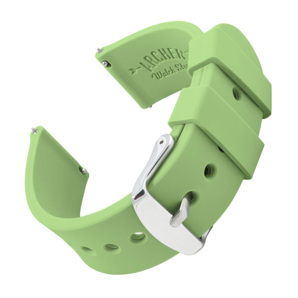 Archer Watch Straps - Cinturini A Sgancio Rapido In Silicone (Verde Tè, 20Mm)-image