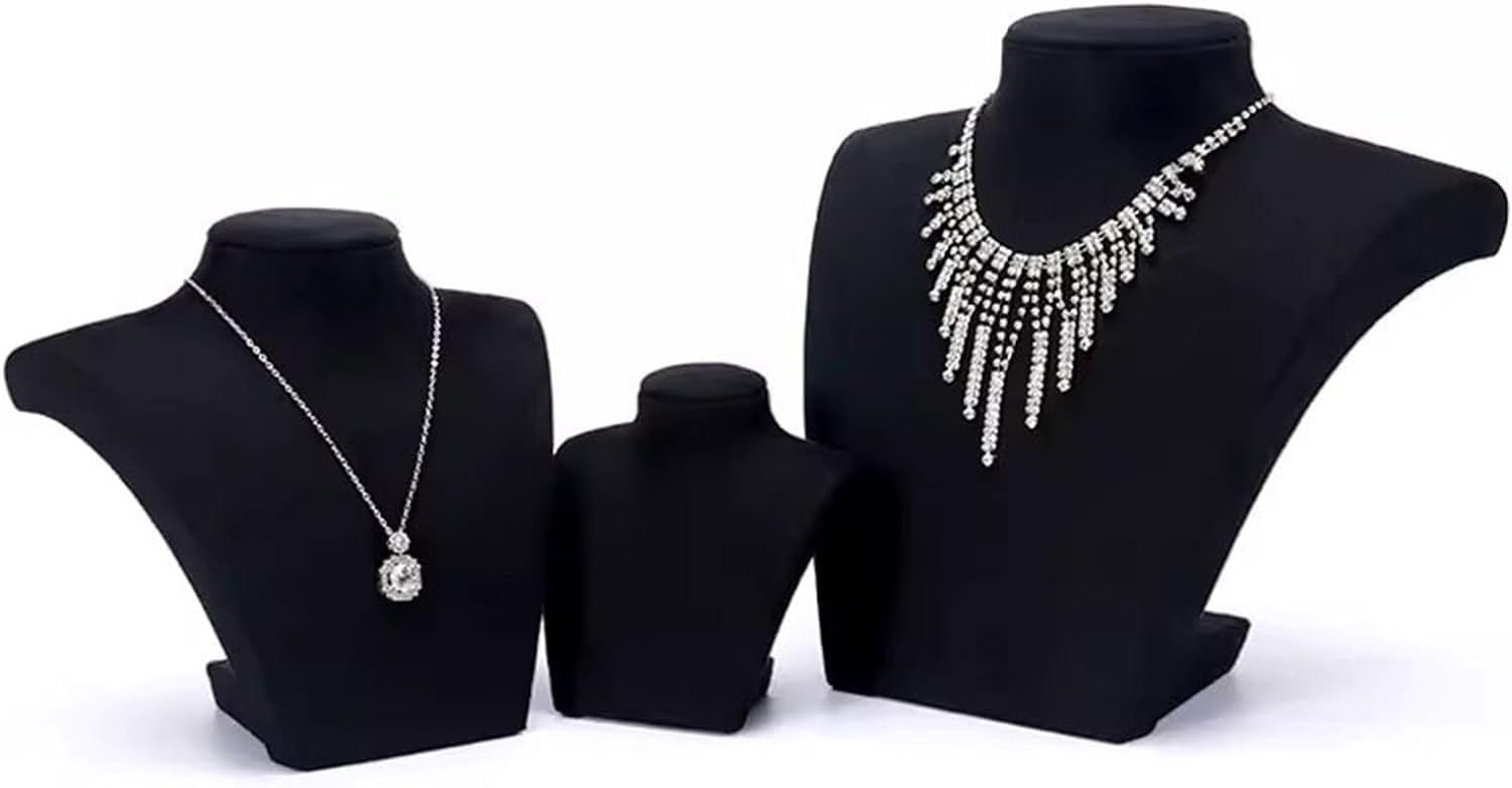 Jewelry Display Stand Jewelry Display Bust Black Velvet Necklace Display 3D Jewelry Bust Stand for Selling - Jewelry Necklace Pendant Chain Organizer Mannequin Jewelry Display Bust Necklace ring brac
