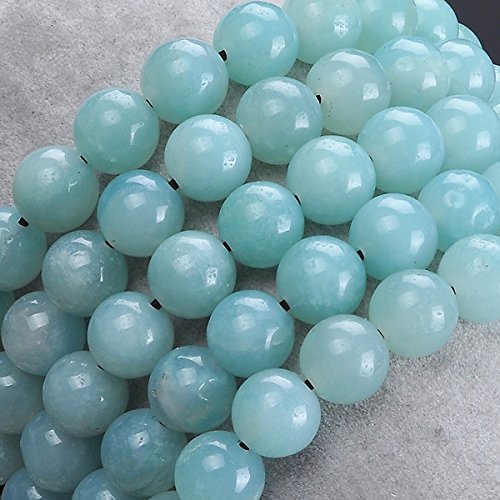 Massive Beads Knitting Adjustable Mens Womens Natural Gemstone 8Mm Round Beads Healing Power Stretch Bracelet (Amazonite) #TOP3
