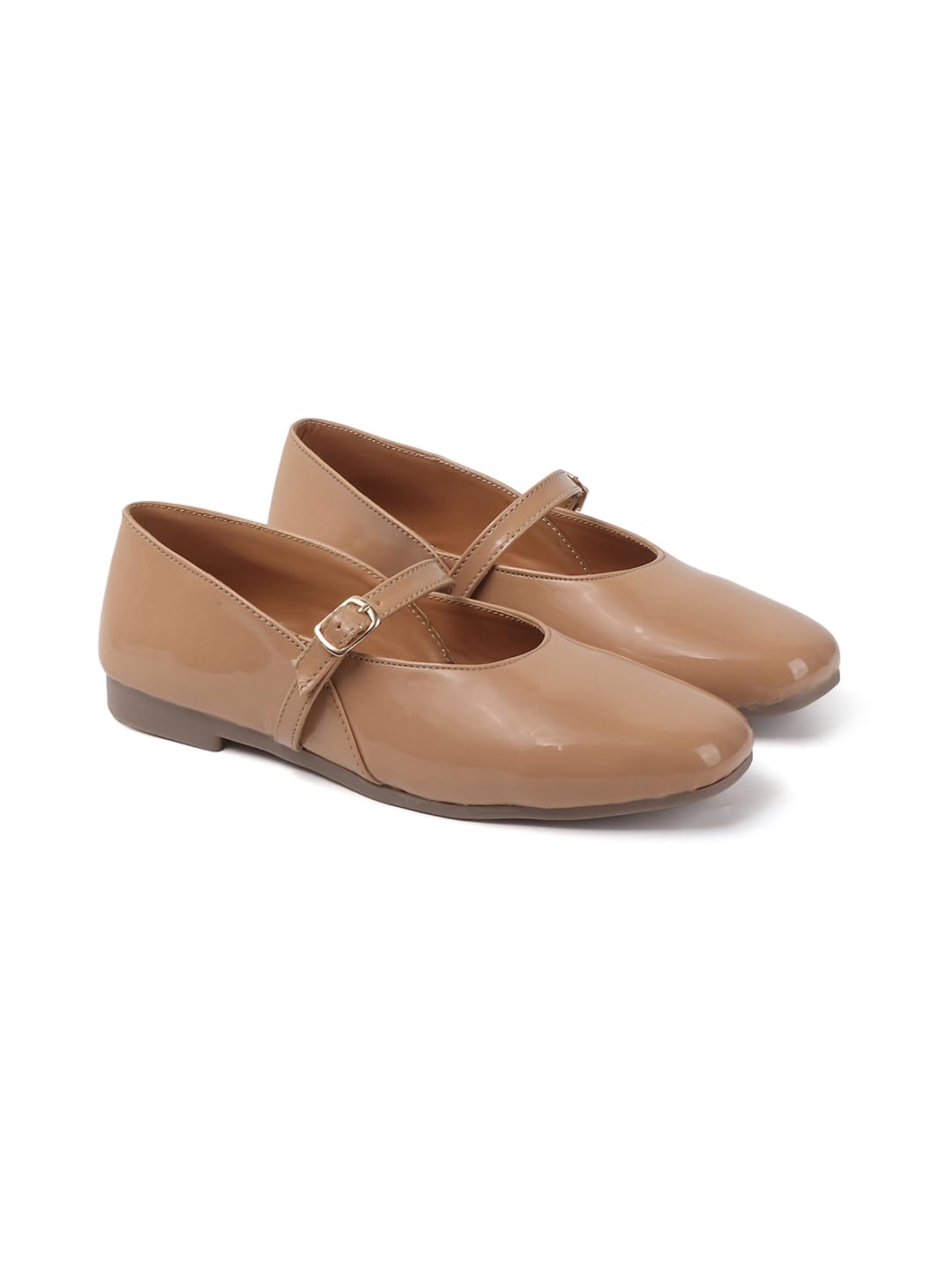 tryme Women Mary Jane Bellies with Buckle Strap | Slip-On Comfortable Office Wear Flats Lightweight Daily Use Shoes-picture-9