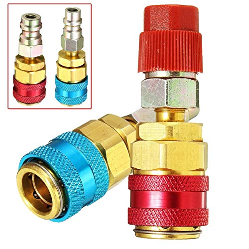 Adaptador de extensión para lado alto compatible con Ford/BMW/Audi para acopladores rápidos R134A alto y bajo, accesorio rápido para aire acondicionado automotriz (Estilo: Alto) miniatura 2