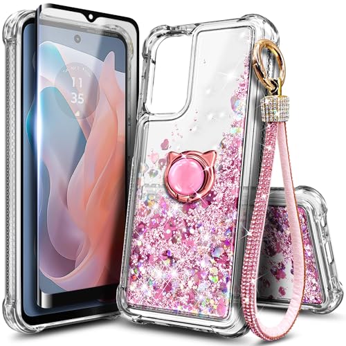 Protection Moto G Power 5G 2024 coque or rose haut de gamme strass