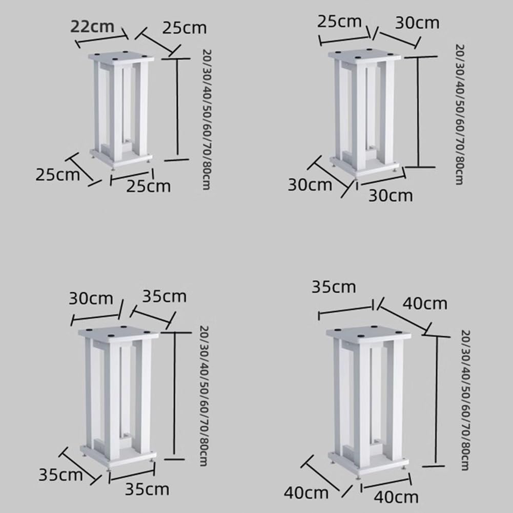 Soporte para altavoz de subwoofer con pies de aislamiento, altura ajustable, diseño resistente para un mejor rendimiento de audio y claridad en cine en casa y configuración de música