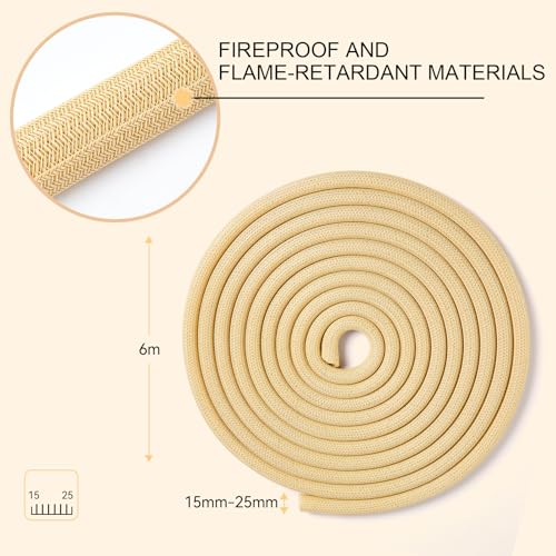 Image of AGPTEK Cable Sleeve, 20ft - 1 inch Cable Management Desk Cord Cover Organizer Wire Hider for Home Office Computer TV Wire Loom Tubing Pet Proof Cord Protector from Cat Dog Chewing, Wood Color