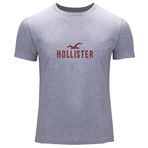 DIY Hollister - Camiseta de manga corta estampada para hombre Gris gris Medium