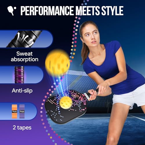 Image of niupipo Pickleball Paddles Set of 2 or 4, USAPA Approved Fiberglass Pickleball Paddle Set with Balls and Bag, Polypropylene Honeycomb Core, Lightweight Pickleball Paddles for Beginners Men Women
