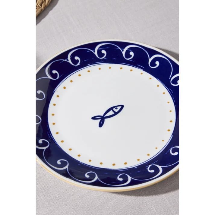 Tognana Sardinia Servizio Tavola 18 Pezzi in Porcellana per 6 Persone, Set Piatti con 6 Piani 27 cm, 6 Fondi 20 cm e 6 Dessert 19 cm, Lavastoviglie e Microonde