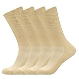 Busy Socks Diabetic Socks Size 14, Moisture Wicking No Blister Sensitive Skin Color Socks 4 Pairs