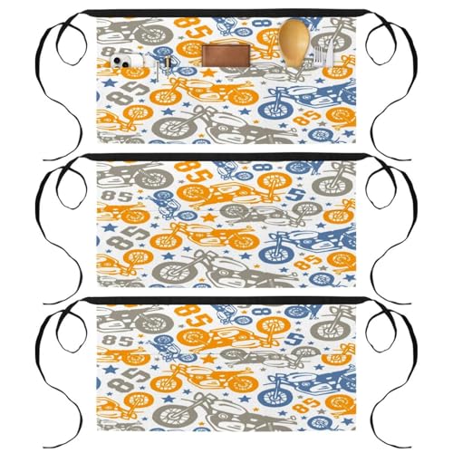 Tablier court de chef 3 poches pour éviter les taches en restauration et bar