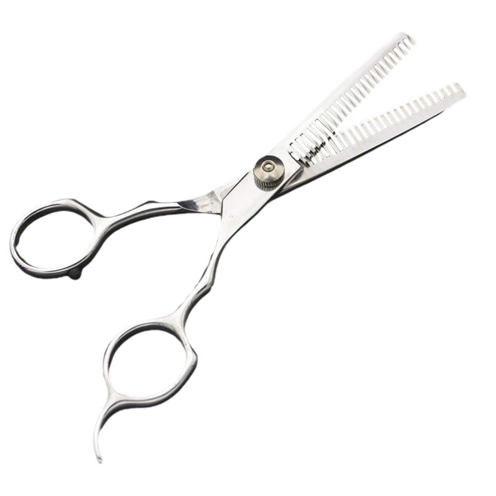 Solustre Girls Silver Barber Hair Cutting Shears Double Teeth Hair Hairdressing Hair Styling Tool For Salon Home Haircut