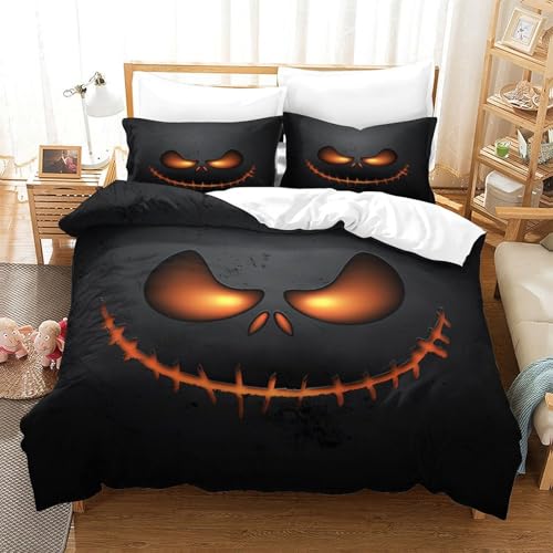 Parure de lit Halloween résistante housse couette microfibre 3D - 3