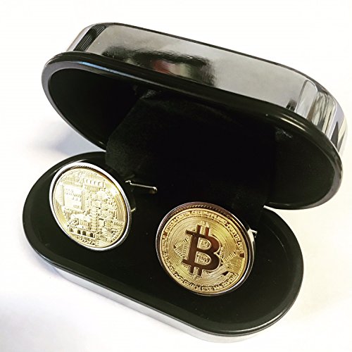 Gold Bitcoin Cufflinks - Presentation Box Included #TOP2