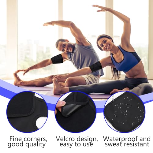 Qkhcable 2Pcs Black Upper Arm Sleeve Compression Bicep Tendonitis Brace Comfortable Adjustable Elbow Support Wrap for Men Women Relief Muscle Strains Pain Inflammation Arthritis Injury Recovery - Image 4