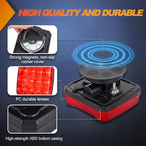 Image of Nilight Magnetic Strobe Lights 2PCS Red 12 LED Rechargeable Warning
