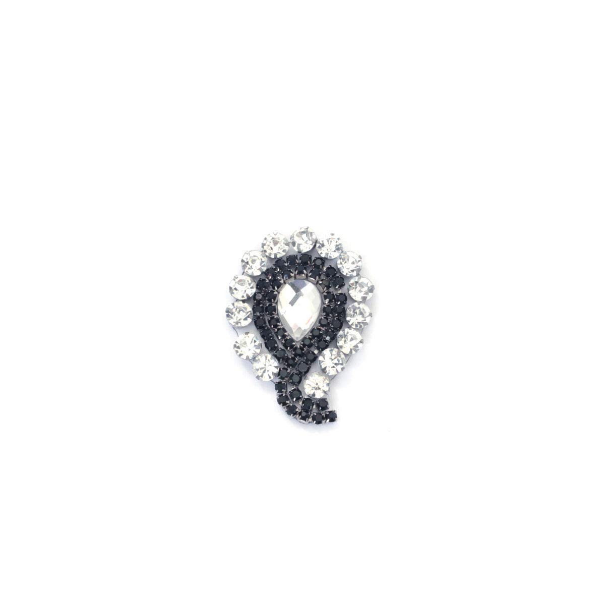 Trimming Shop Applicazioni Strass Argento Con Perla – Motivo Hot Fix Ferro Da Stiro, 115 Mm, 6 Pezzi